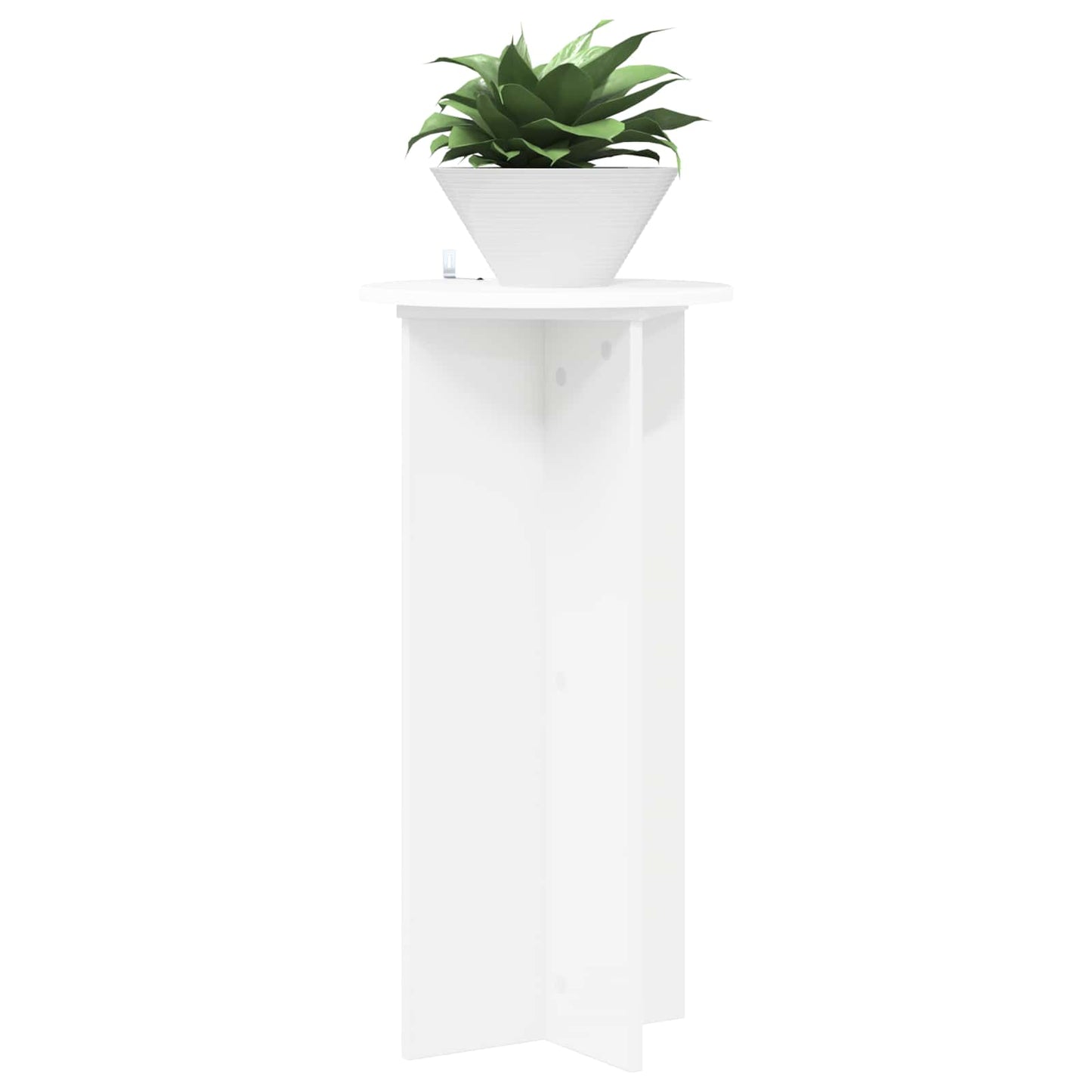 vidaXL Plant Stand 2 pcs White Ø40 x 80 cm Engineered Wood 3