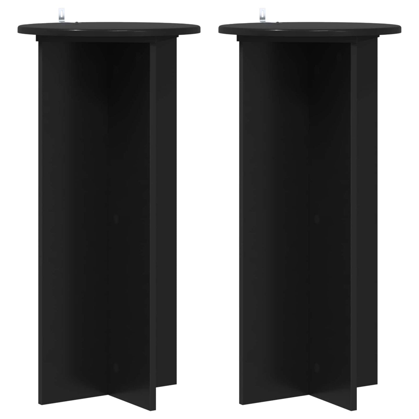 vidaXL Plant Stand 2 pcs Black 40 x 40 x 80 cm Engineered Wood 2