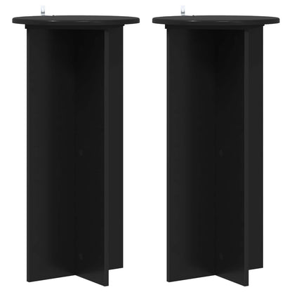 vidaXL Plant Stand 2 pcs Black 40 x 40 x 80 cm Engineered Wood 2