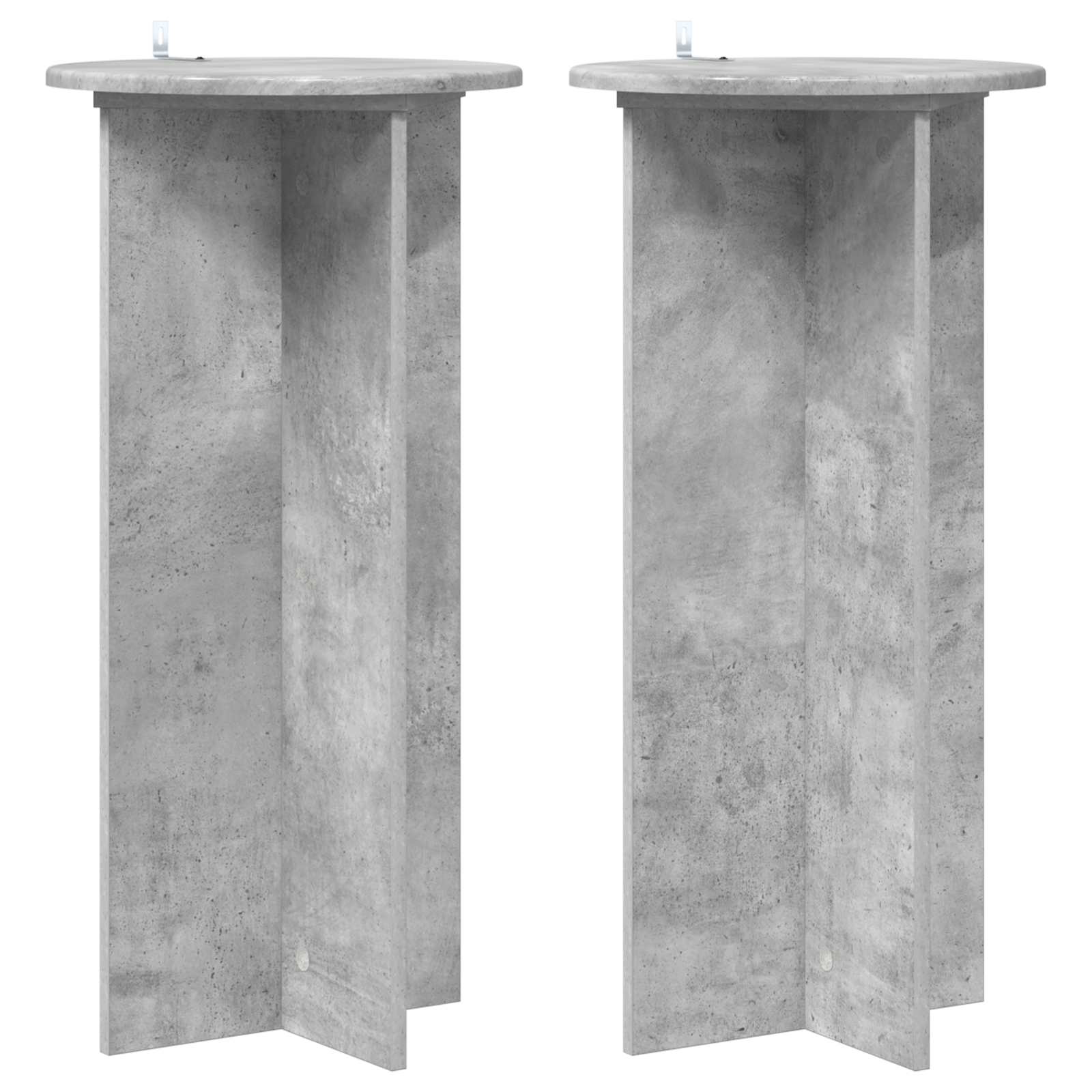 vidaXL Plant Stand 2 pcs Concrete Grey 40 x 40 x 80 cm Engineered Wood 2