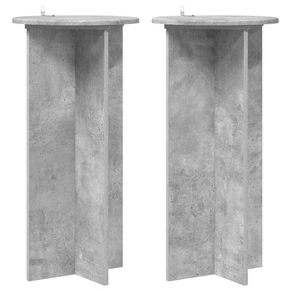 vidaXL Plant Stand 2 pcs Concrete Grey 40 x 40 x 80 cm Engineered Wood 2