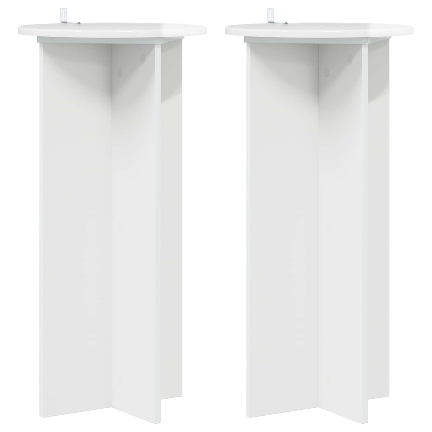 vidaXL Plant Stand 2 pcs High Gloss White 40 x 40 x 80 cm 2