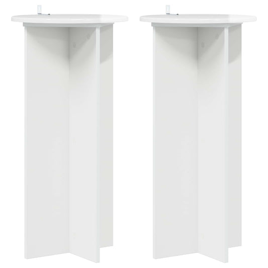 vidaXL Plant Stand 2 pcs High Gloss White 40 x 40 x 80 cm 2