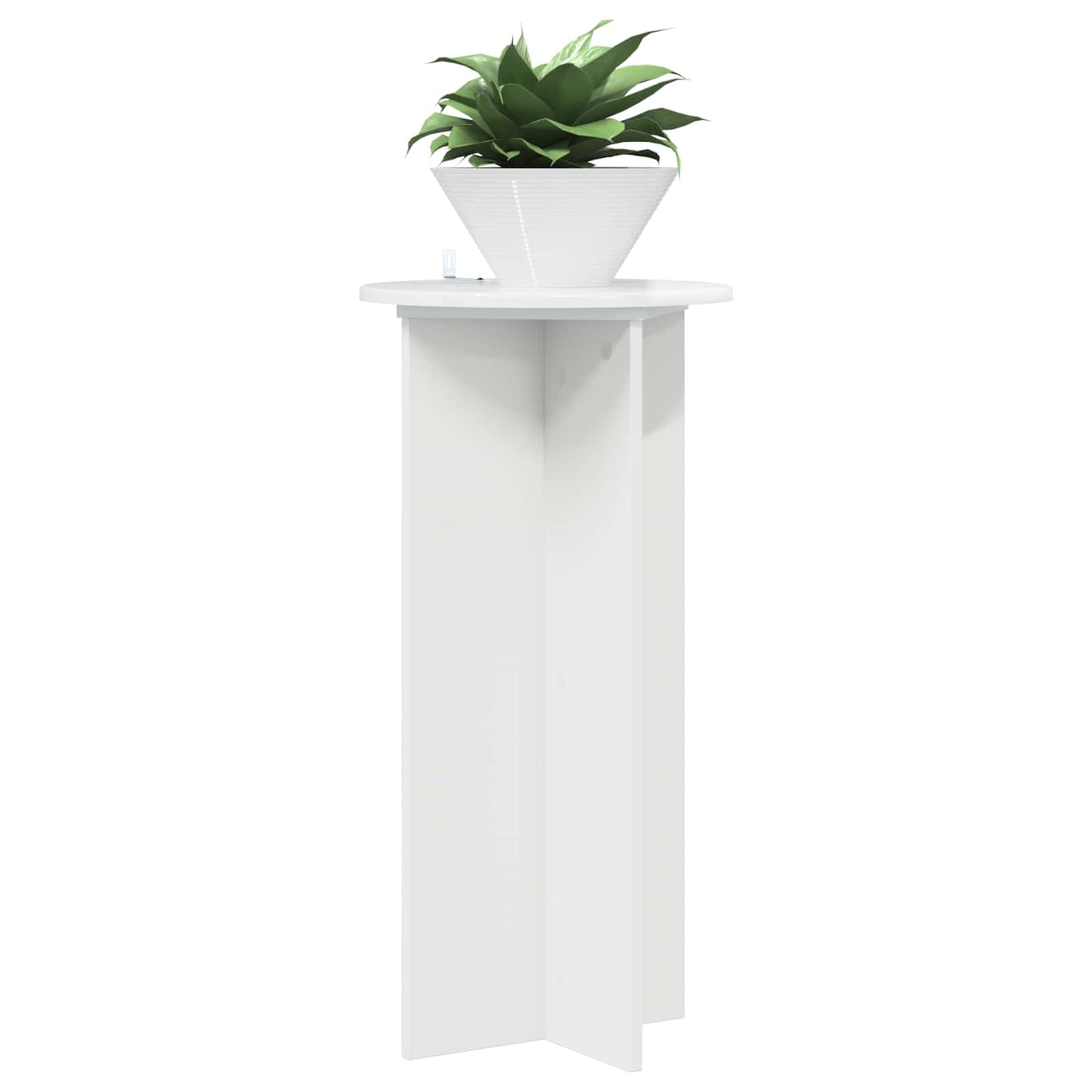 vidaXL Plant Stand 2 pcs High Gloss White 40 x 40 x 80 cm 3