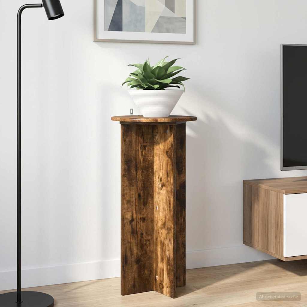 vidaXL Plant Stand 2 pcs Smoked Oak 40 x 40 x 80 cm Engineered Wood 4
