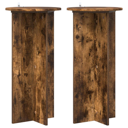 vidaXL Plant Stand 2 pcs Smoked Oak 40 x 40 x 80 cm Engineered Wood 2