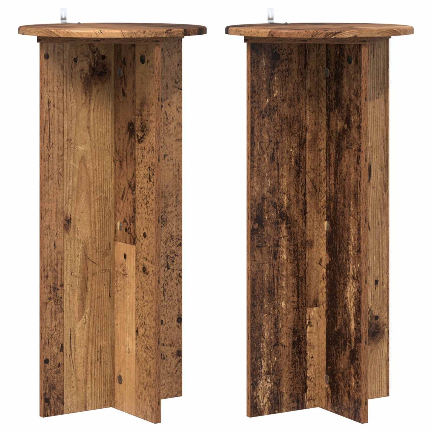 vidaXL Plant Stand 2 pcs Old Wood 40 x 40 x 80 cm Engineered Wood 2