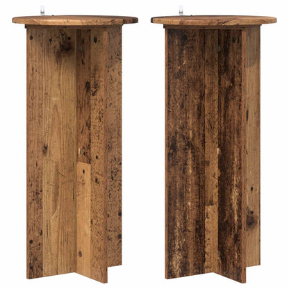 vidaXL Plant Stand 2 pcs Old Wood 40 x 40 x 80 cm Engineered Wood 2