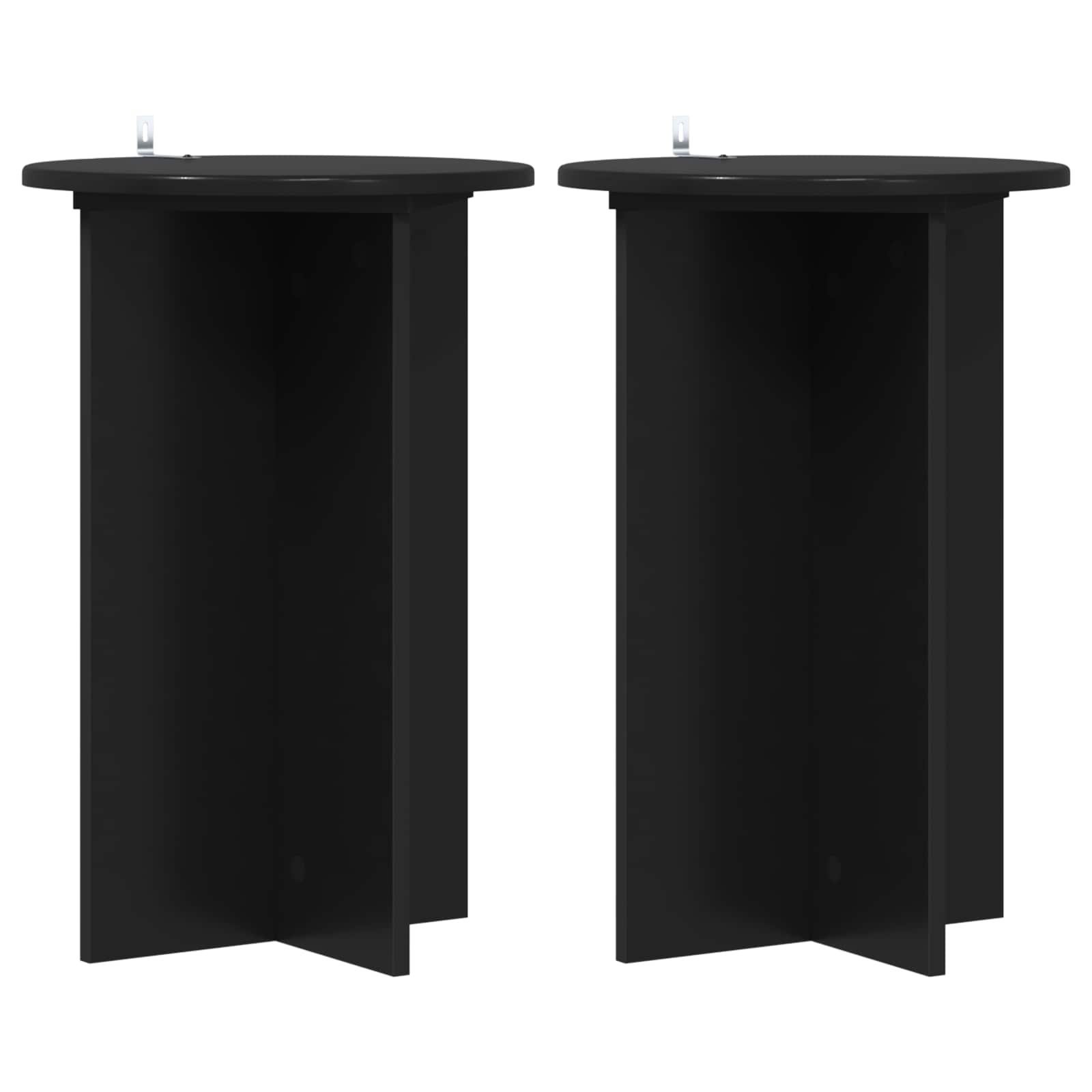 vidaXL Plant Stand 2 pcs Black Ø40 x 60 cm Engineered Wood 2
