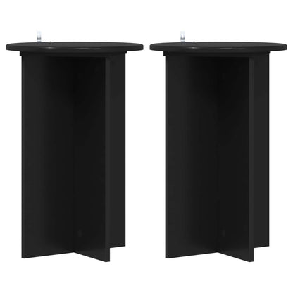 vidaXL Plant Stand 2 pcs Black Ø40 x 60 cm Engineered Wood 2