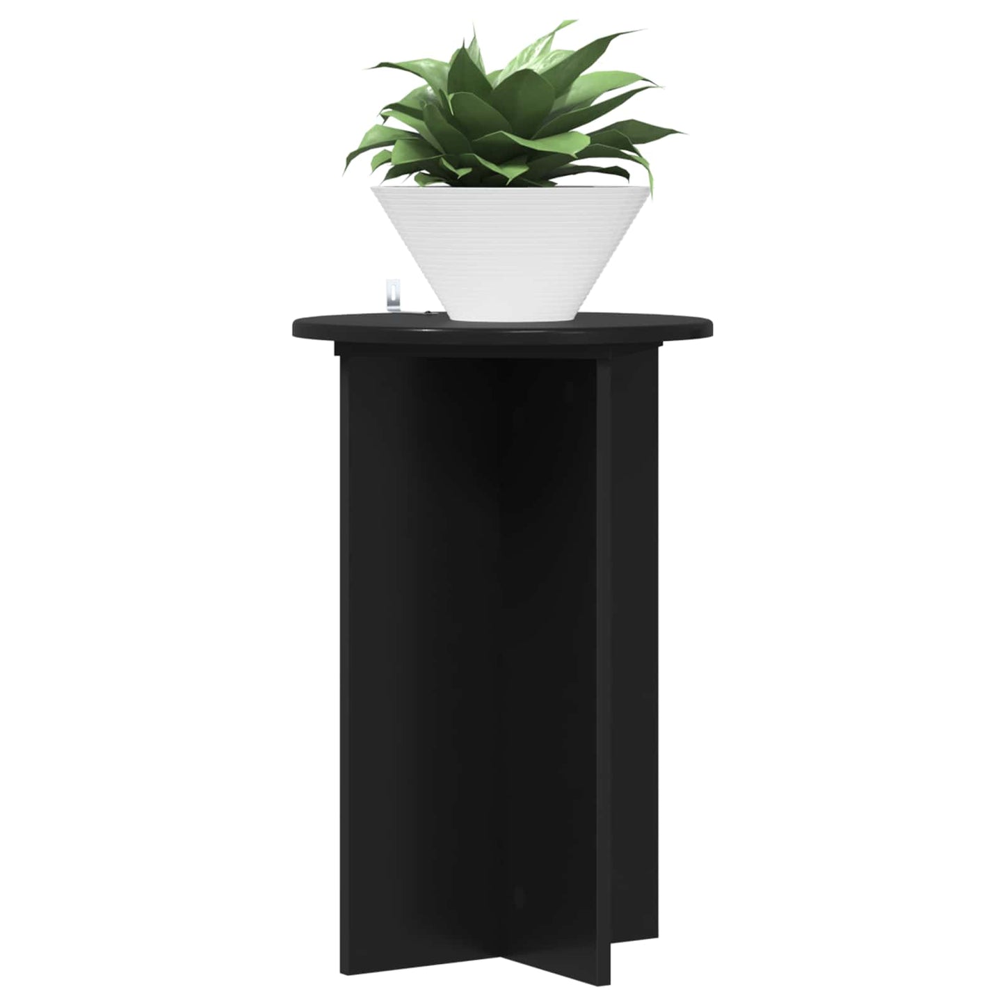 vidaXL Plant Stand 2 pcs Black Ø40 x 60 cm Engineered Wood 3