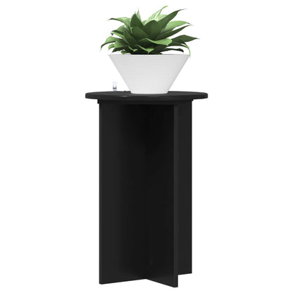 vidaXL Plant Stand 2 pcs Black Ø40 x 60 cm Engineered Wood 3