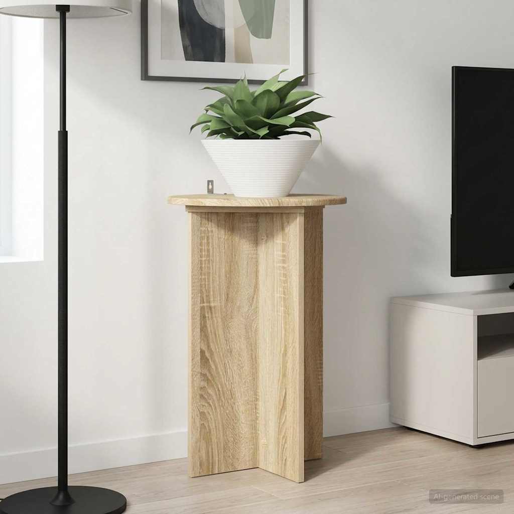 vidaXL Plant Stand 2 pcs Sonoma Oak Ø40 x 60 cm Engineered Wood 4