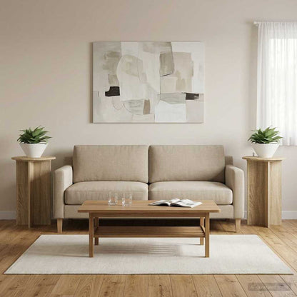 vidaXL Plant Stand 2 pcs Sonoma Oak Ø40 x 60 cm Engineered Wood 1