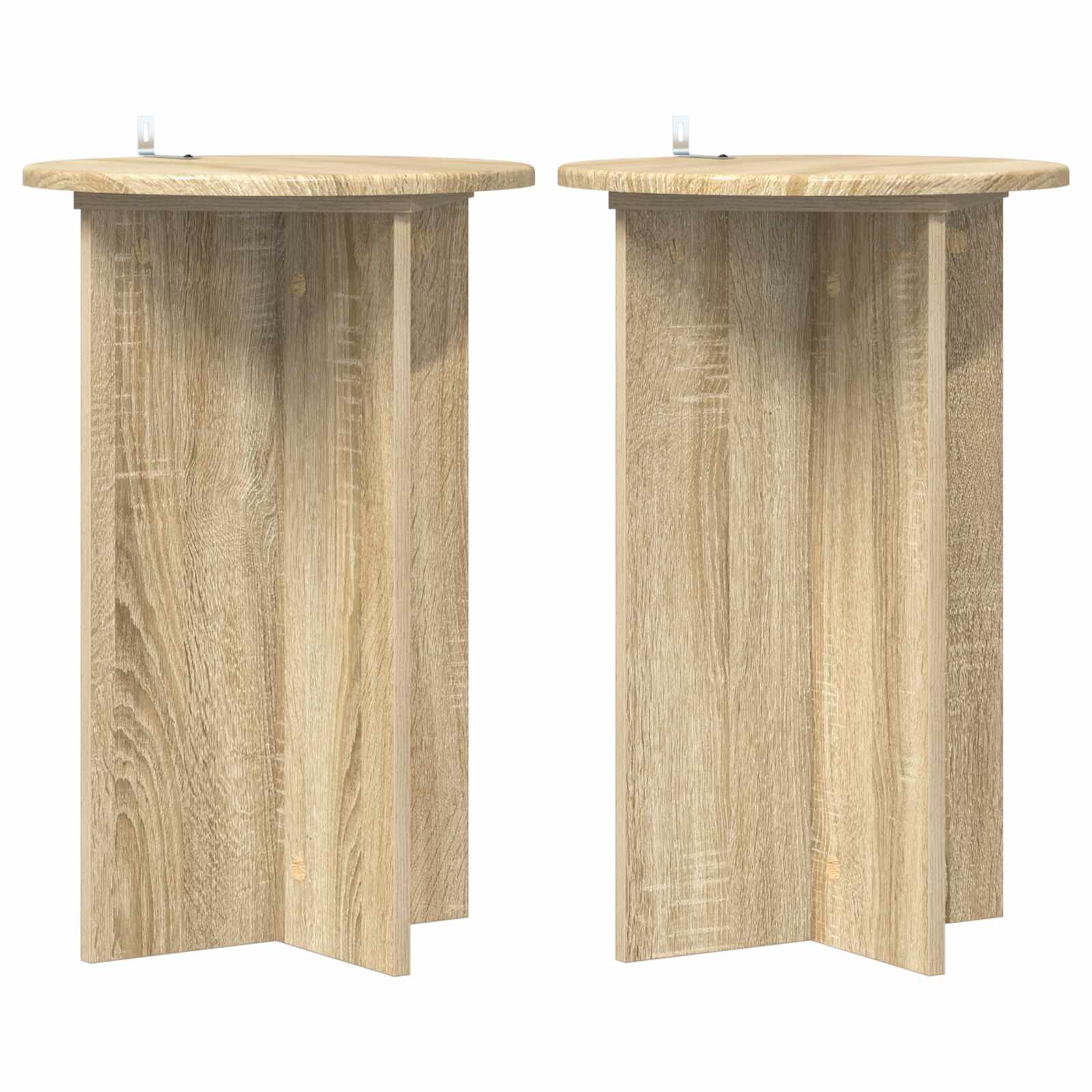 vidaXL Plant Stand 2 pcs Sonoma Oak Ø40 x 60 cm Engineered Wood 2