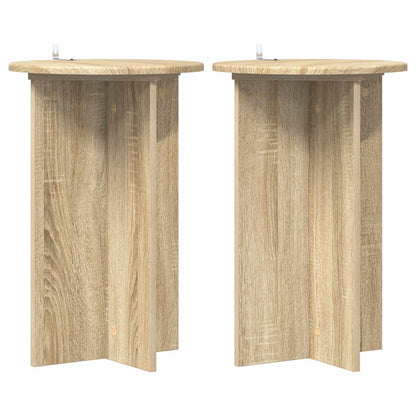 vidaXL Plant Stand 2 pcs Sonoma Oak Ø40 x 60 cm Engineered Wood 2