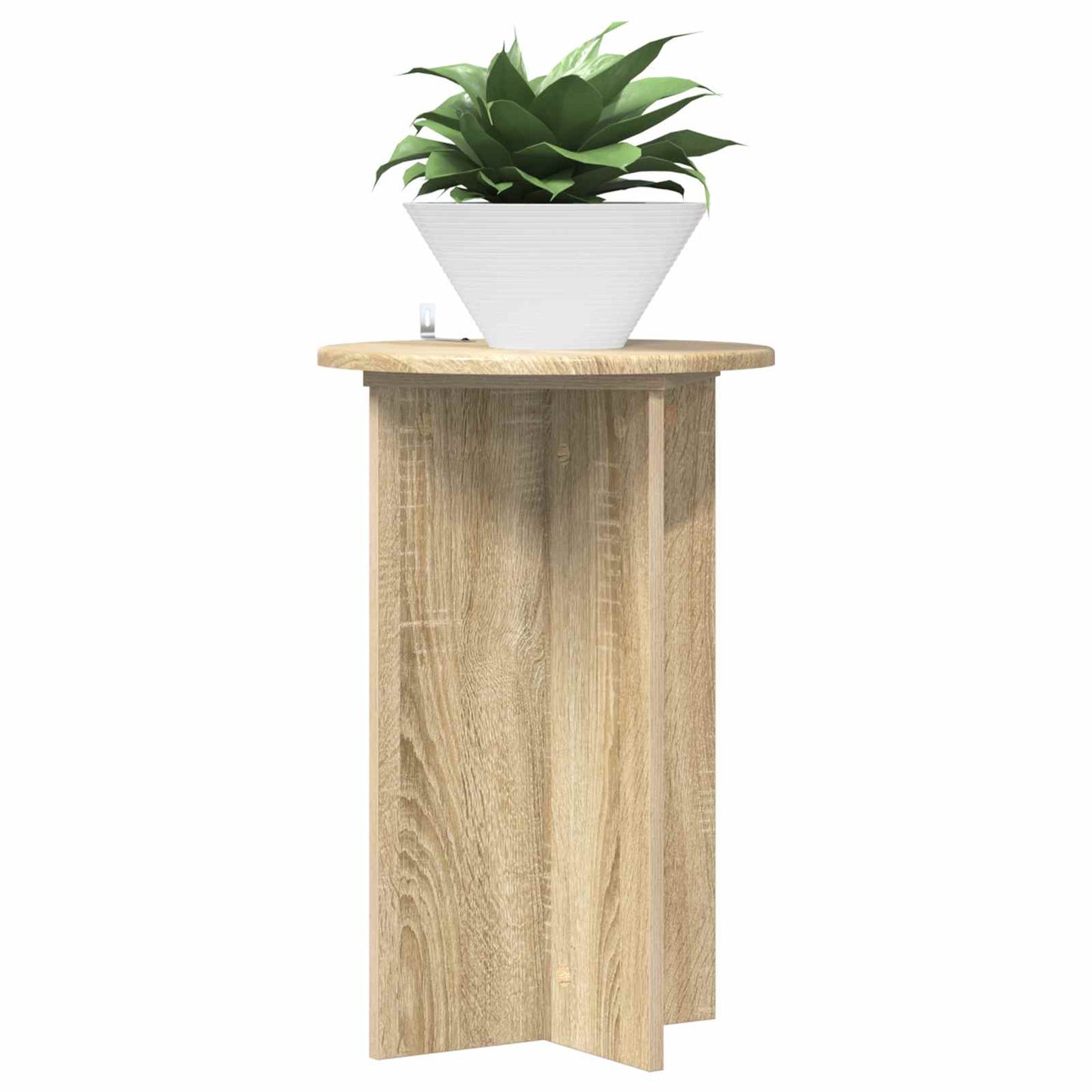 vidaXL Plant Stand 2 pcs Sonoma Oak Ø40 x 60 cm Engineered Wood 3