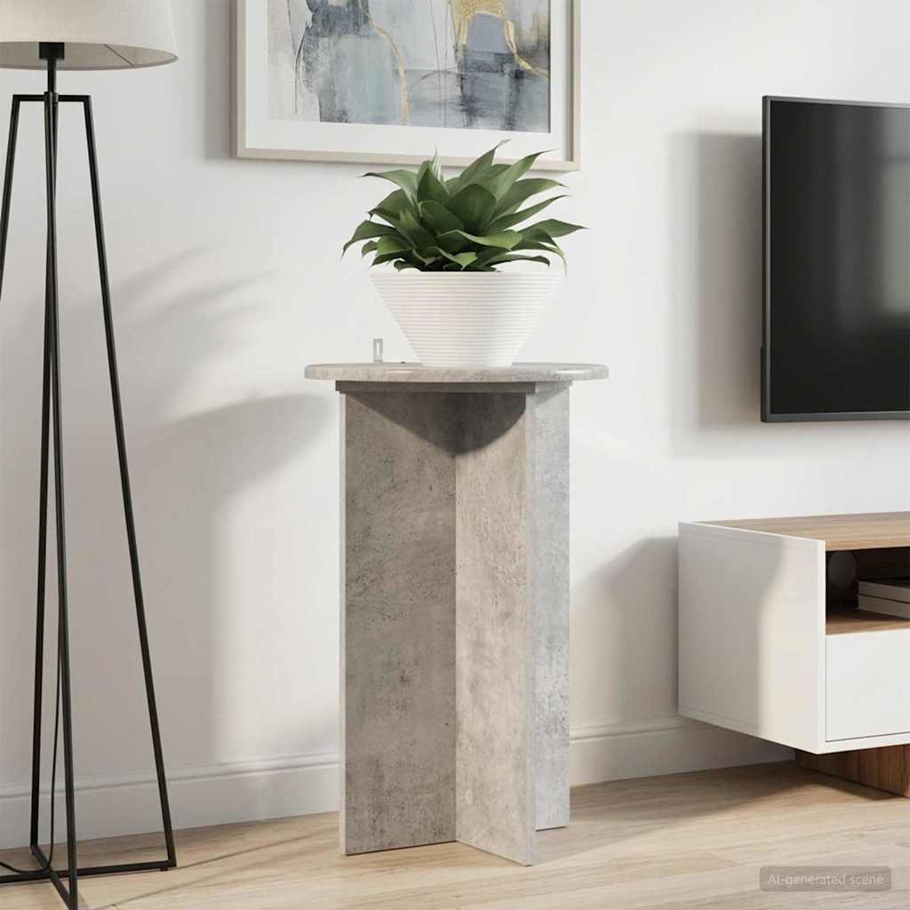 vidaXL Plant Stand 2 pcs Concrete Grey Ø40 x 60 cm Engineered Wood 4
