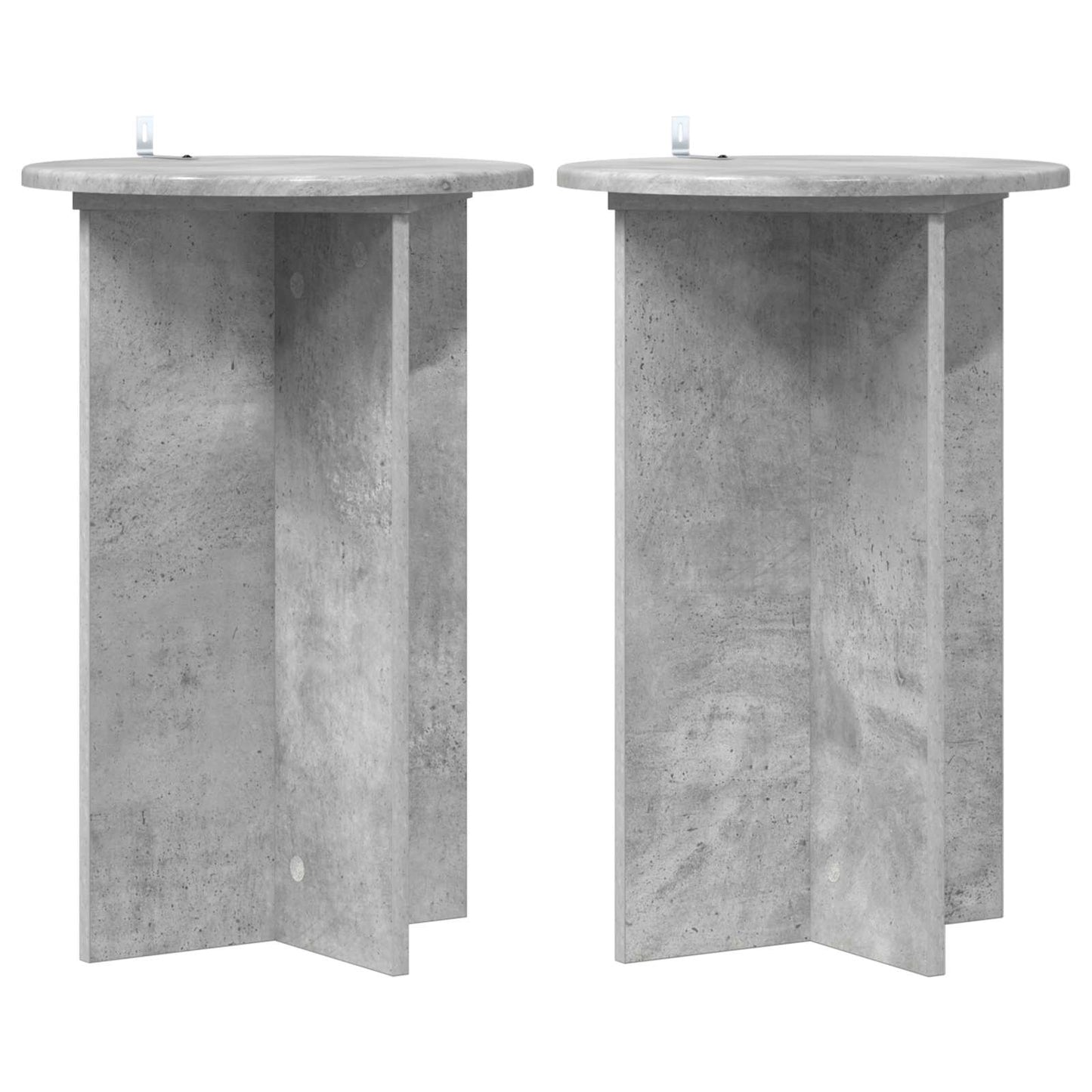 vidaXL Plant Stand 2 pcs Concrete Grey Ø40 x 60 cm Engineered Wood 2