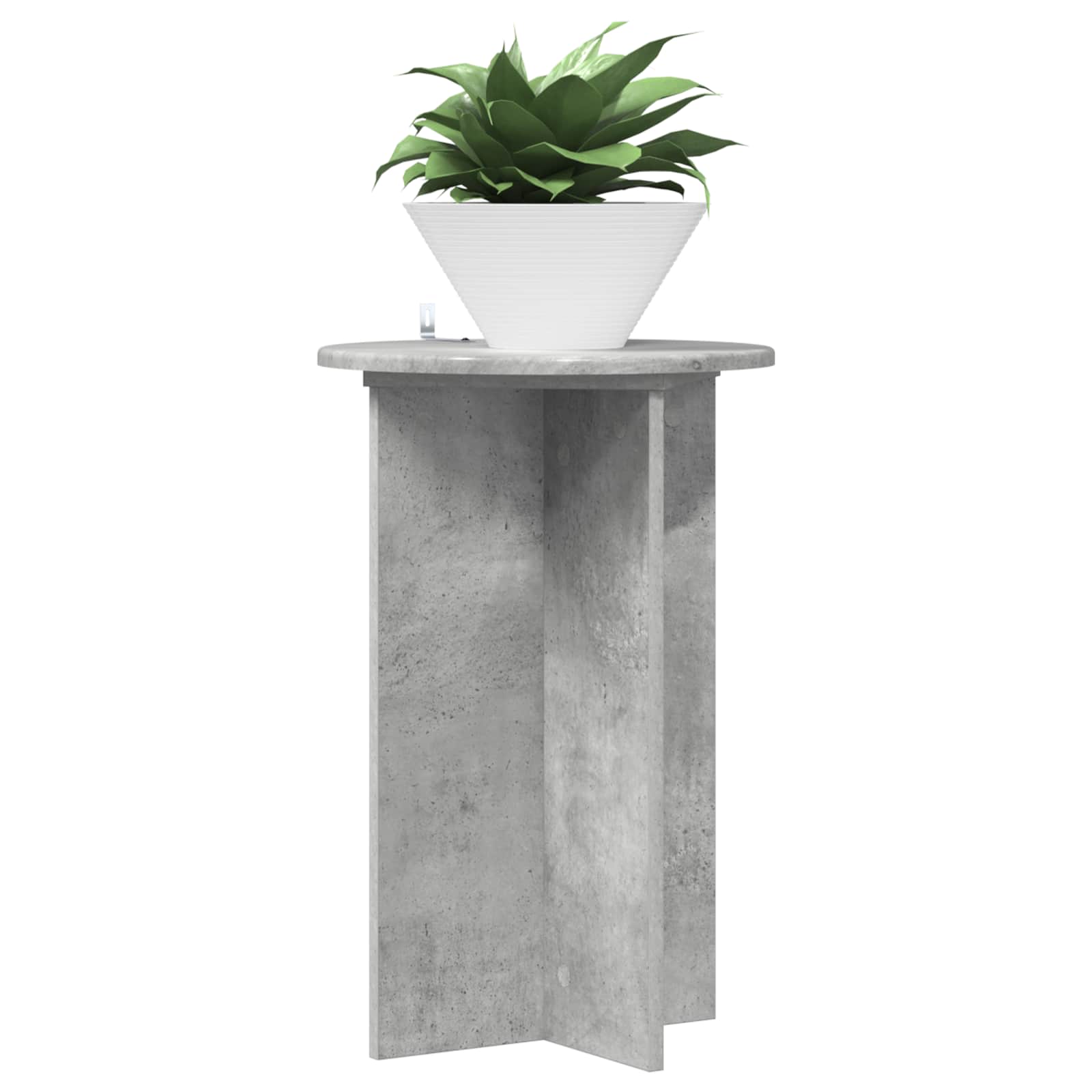 vidaXL Plant Stand 2 pcs Concrete Grey Ø40 x 60 cm Engineered Wood 3