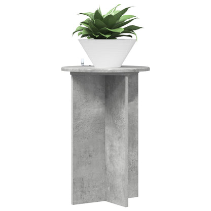 vidaXL Plant Stand 2 pcs Concrete Grey Ø40 x 60 cm Engineered Wood 3