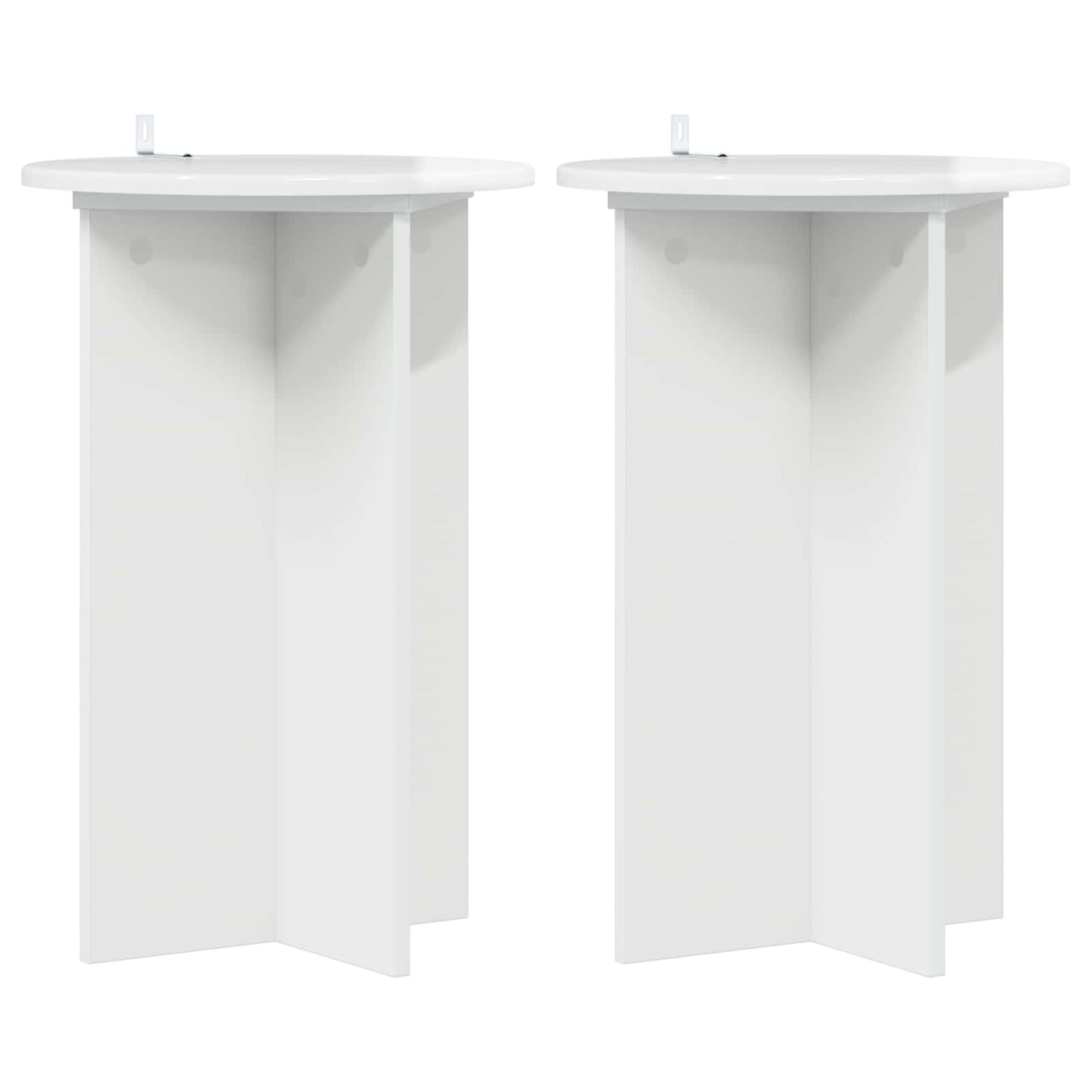 vidaXL Plant Stand 2 pcs High Gloss White Ø40 x 60 cm Engineered Wood 2