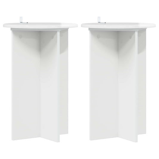 vidaXL Plant Stand 2 pcs High Gloss White Ø40 x 60 cm Engineered Wood 2