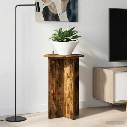 vidaXL Plant Stand 2 pcs Smoked Oak Ø40 x 60 cm Engineered Wood 4