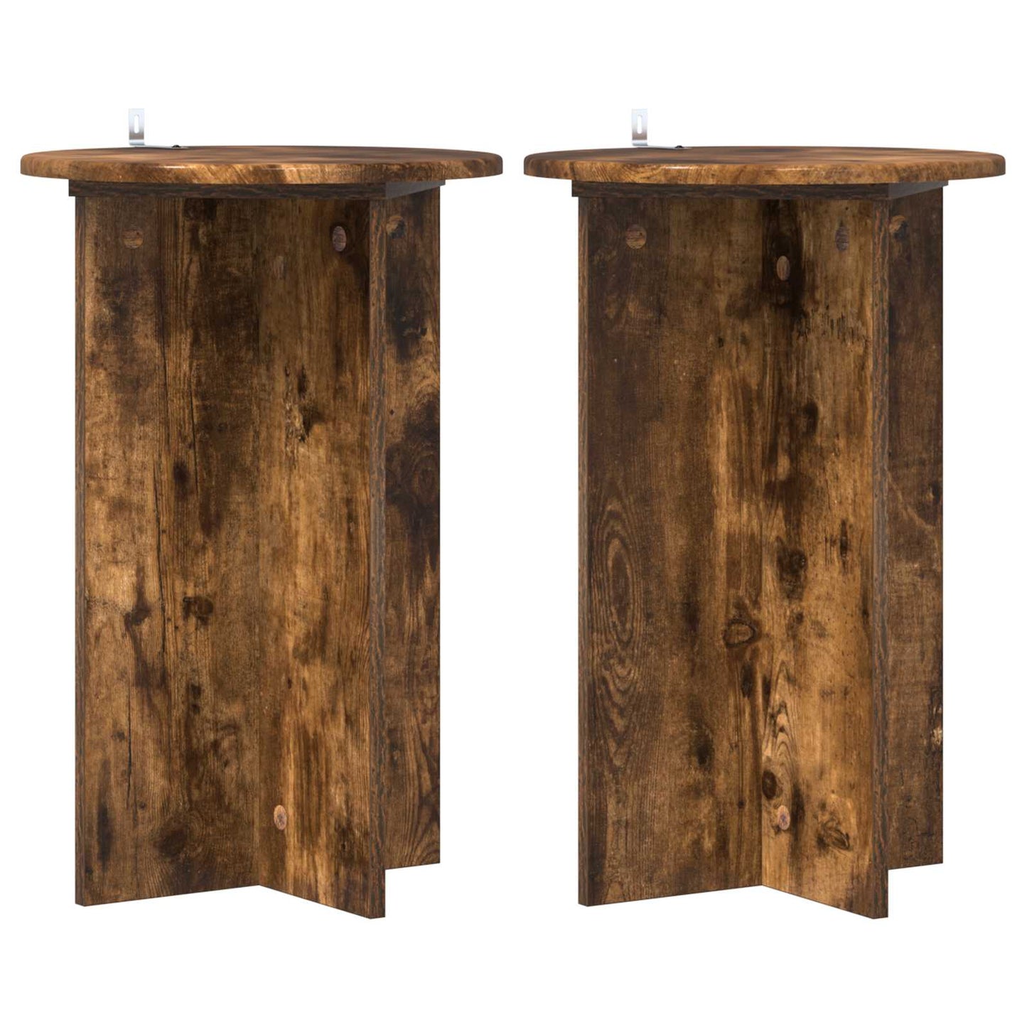 vidaXL Plant Stand 2 pcs Smoked Oak Ø40 x 60 cm Engineered Wood 2