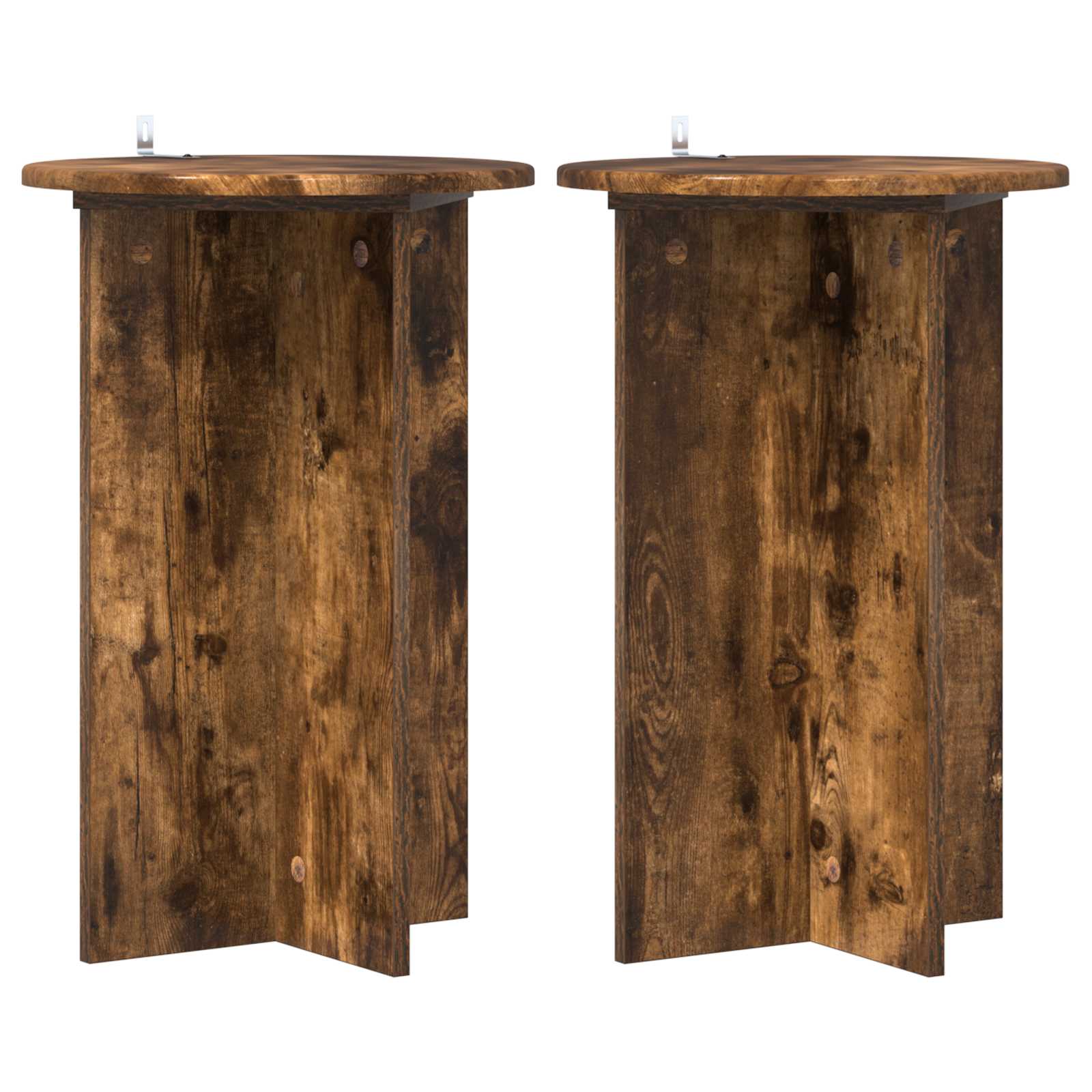 vidaXL Plant Stand 2 pcs Smoked Oak Ø40 x 60 cm Engineered Wood 2