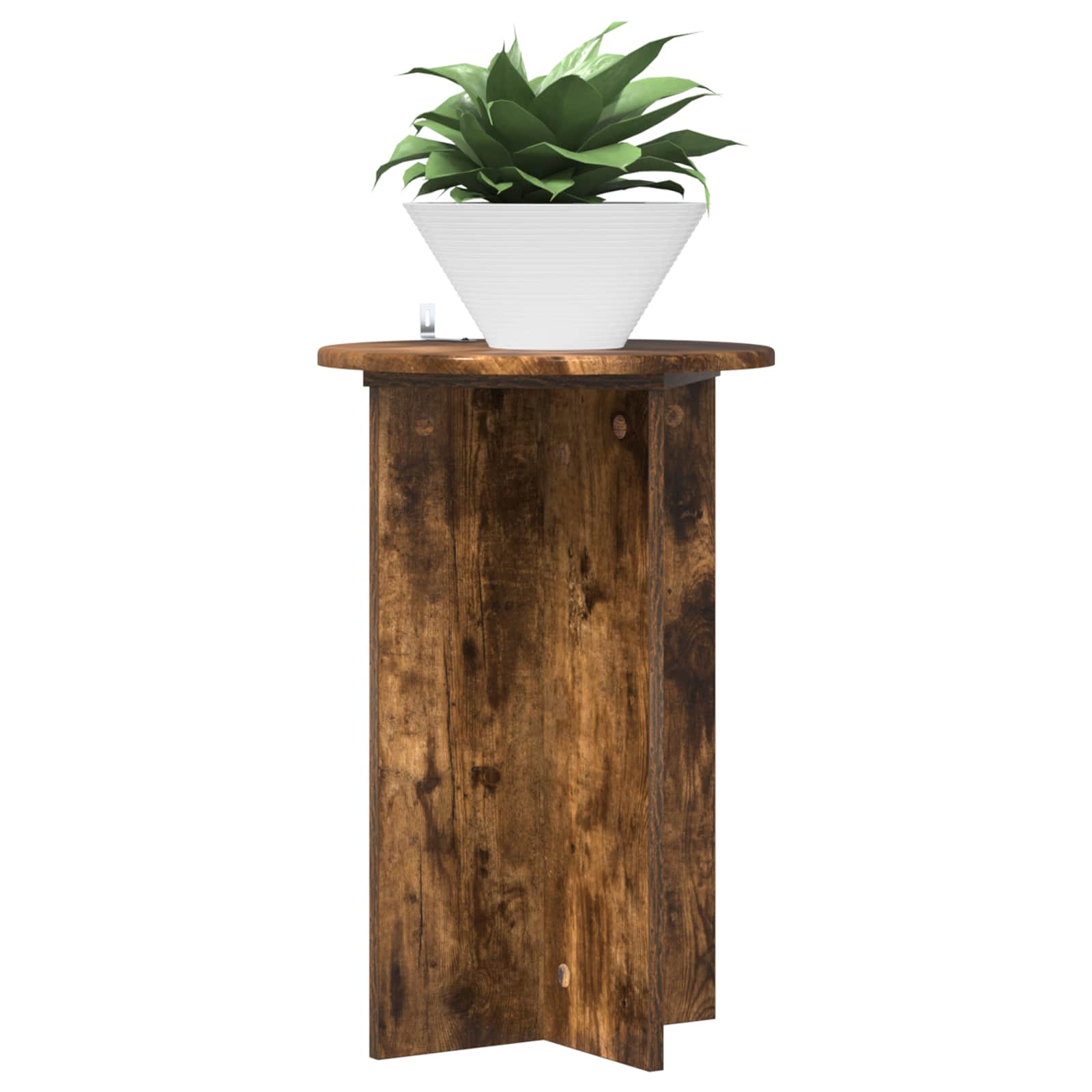 vidaXL Plant Stand 2 pcs Smoked Oak Ø40 x 60 cm Engineered Wood 3