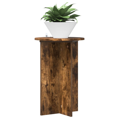 vidaXL Plant Stand 2 pcs Smoked Oak Ø40 x 60 cm Engineered Wood 3