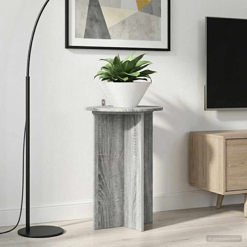 vidaXL Plant Stand 2 pcs Grey Sonoma Ø40 x 60 cm Engineered Wood 4