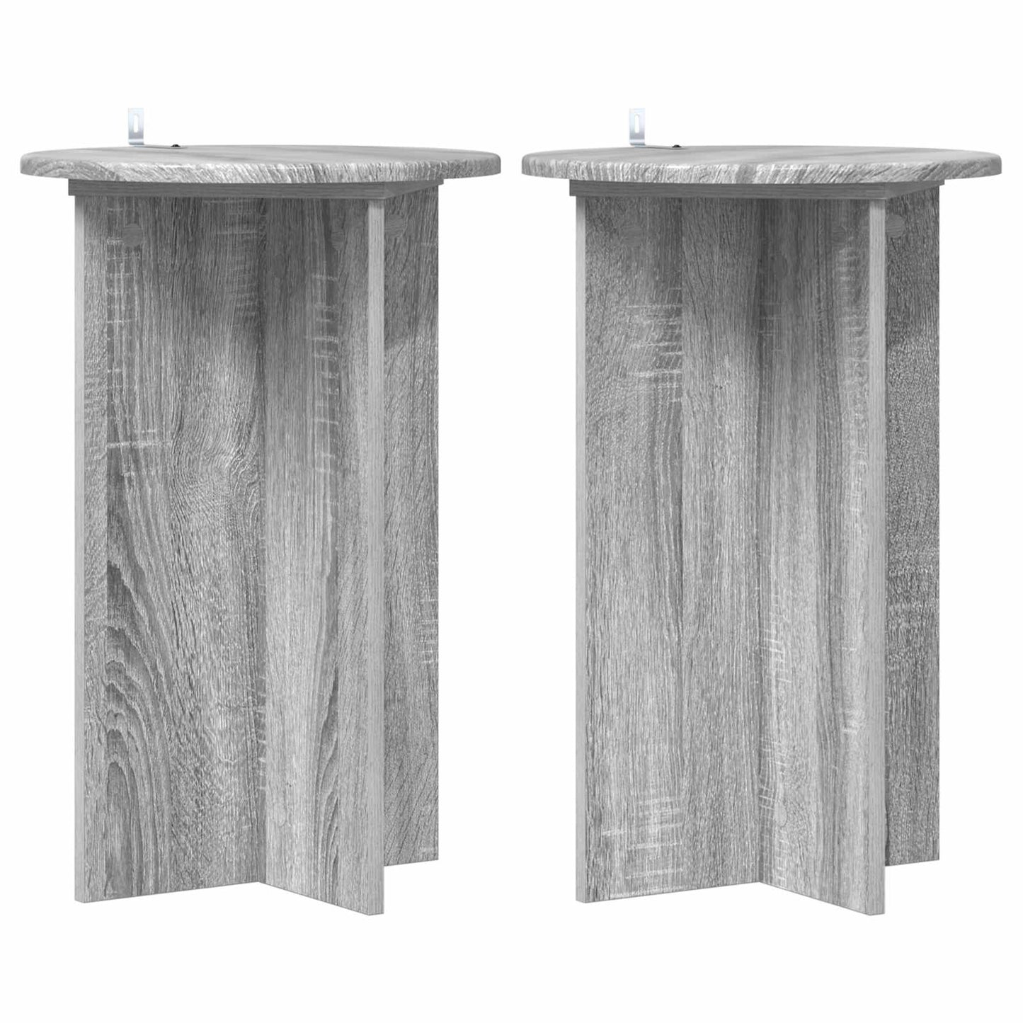 vidaXL Plant Stand 2 pcs Grey Sonoma Ø40 x 60 cm Engineered Wood 2