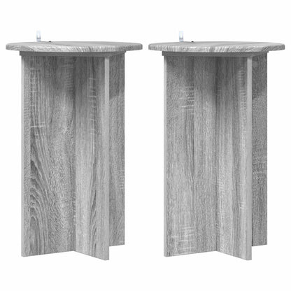 vidaXL Plant Stand 2 pcs Grey Sonoma Ø40 x 60 cm Engineered Wood 2