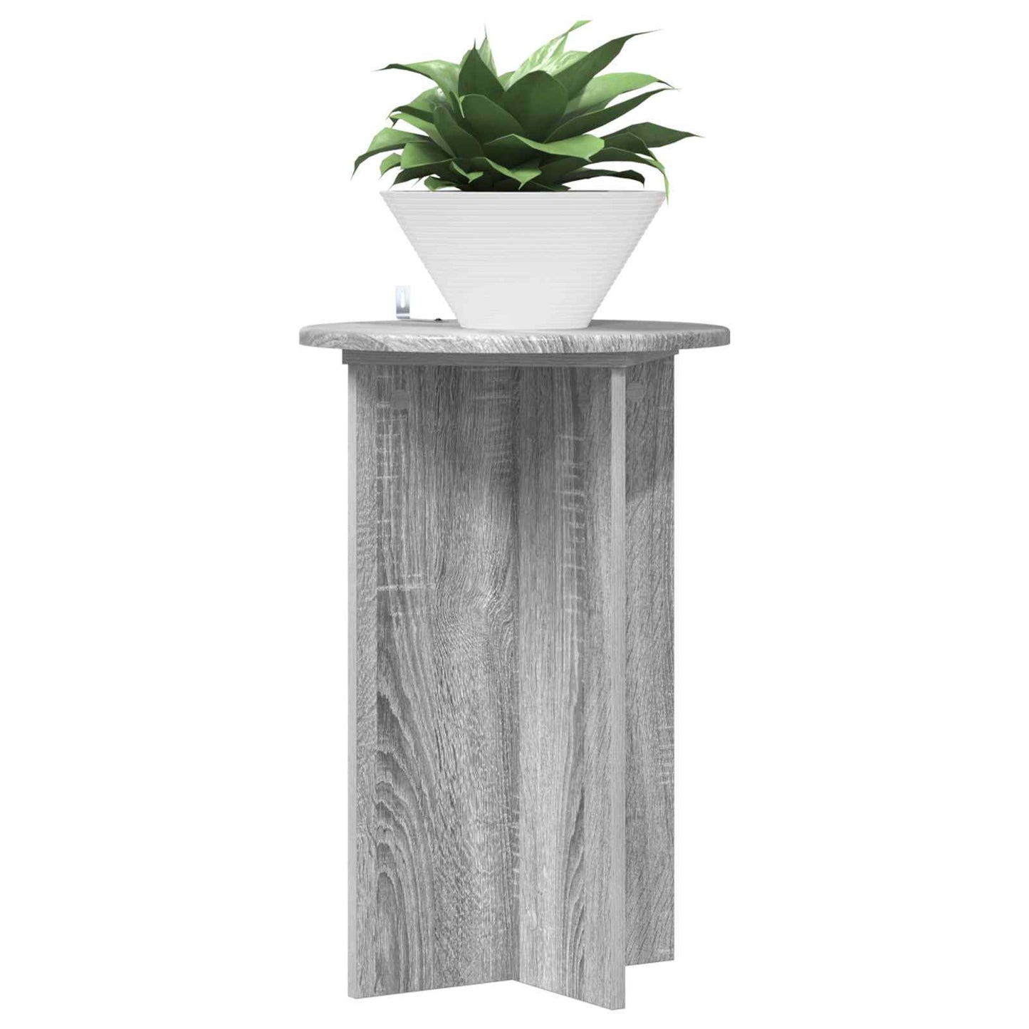 vidaXL Plant Stand 2 pcs Grey Sonoma Ø40 x 60 cm Engineered Wood 3