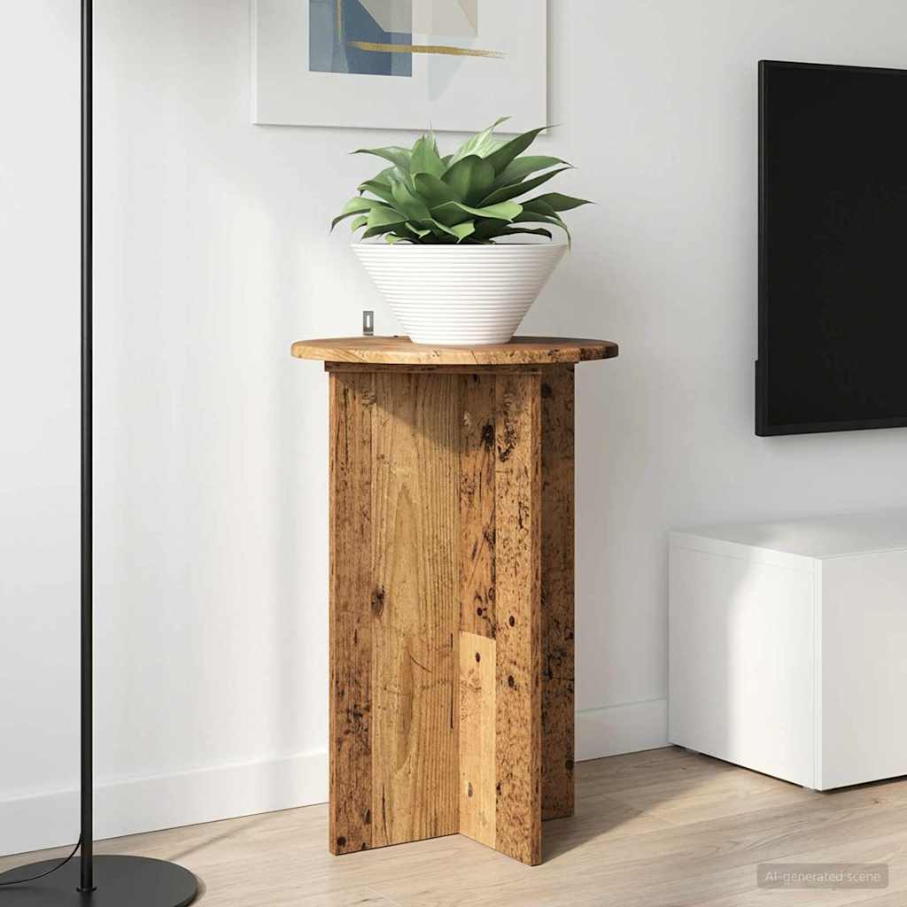 vidaXL Plant Stand 2 pcs Old Wood Ø40 x 60 cm Engineered Wood 1