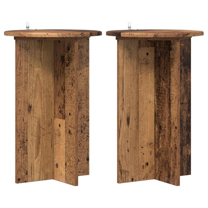 vidaXL Plant Stand 2 pcs Old Wood Ø40 x 60 cm Engineered Wood 2