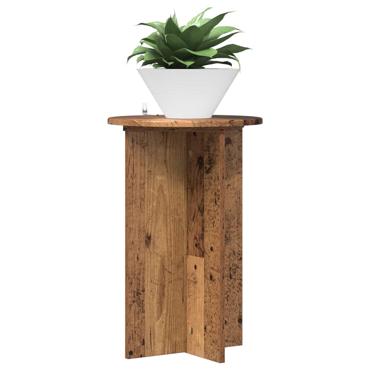 vidaXL Plant Stand 2 pcs Old Wood Ø40 x 60 cm Engineered Wood 3