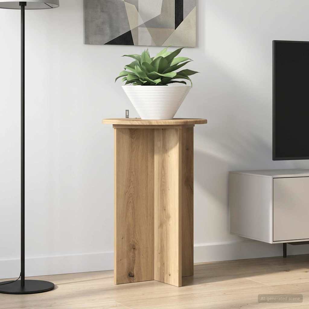 vidaXL Plant Stand 2 pcs Artisan Oak Ø40 x 60 cm Engineered Wood 1