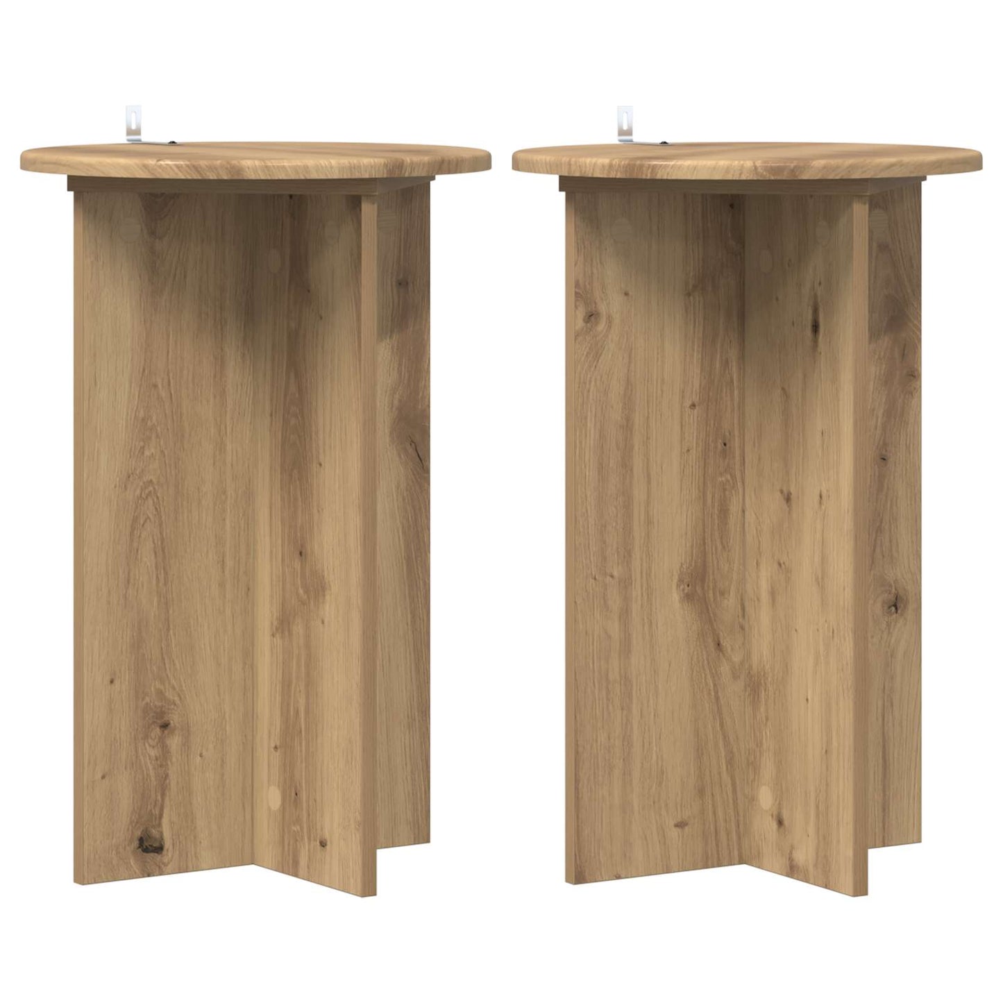 vidaXL Plant Stand 2 pcs Artisan Oak Ø40 x 60 cm Engineered Wood 2