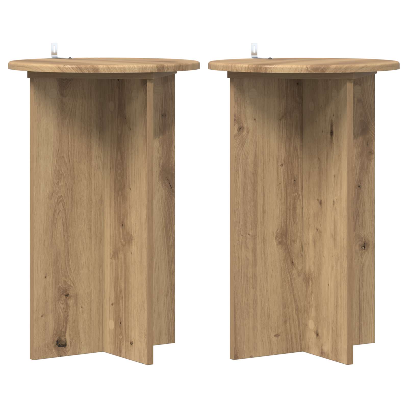 vidaXL Plant Stand 2 pcs Artisan Oak Ø40 x 60 cm Engineered Wood 2