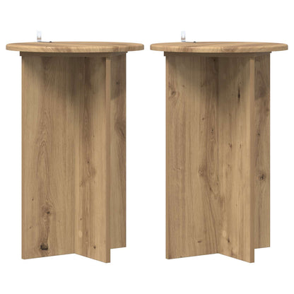 vidaXL Plant Stand 2 pcs Artisan Oak Ø40 x 60 cm Engineered Wood 2