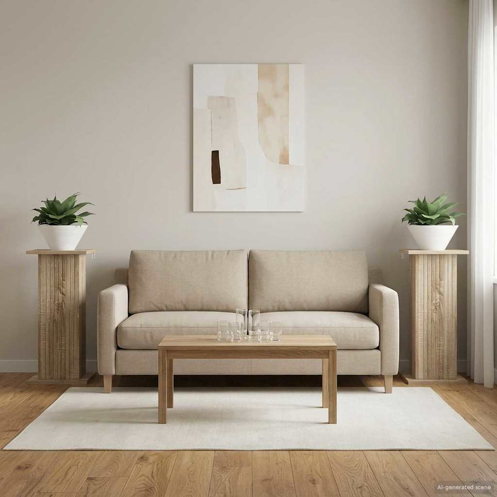 vidaXL Plant Stand 2 pcs Sonoma Oak 30.5 x 30 x 60.5 cm 1