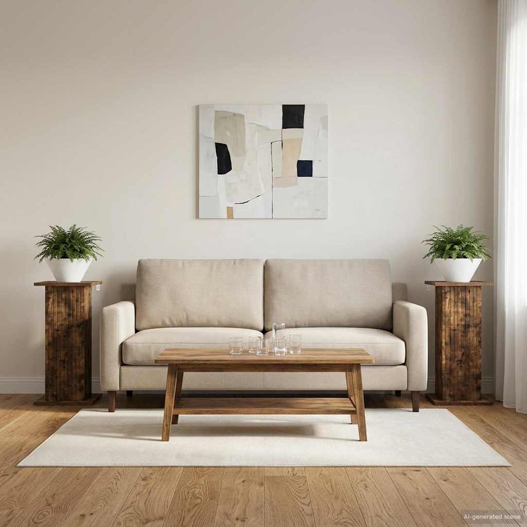 vidaXL Plant Stand 2 pcs Smoked Oak 30.5 x 30 x 60.5 cm 4