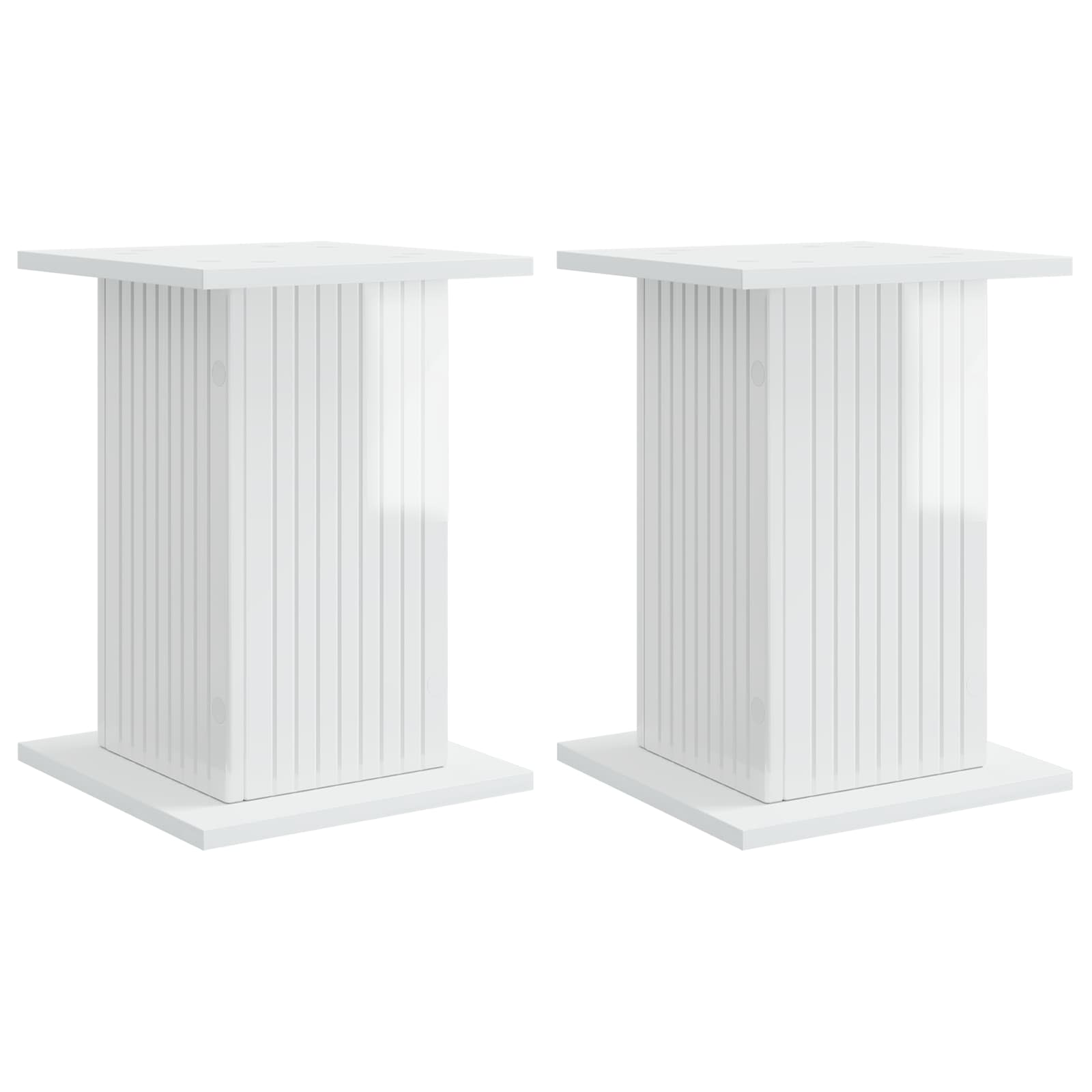 vidaXL Plant Stand 2 pcs High Gloss White 30.5 x 30 x 43 cm 2