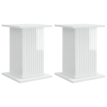 vidaXL Plant Stand 2 pcs High Gloss White 30.5 x 30 x 43 cm 2