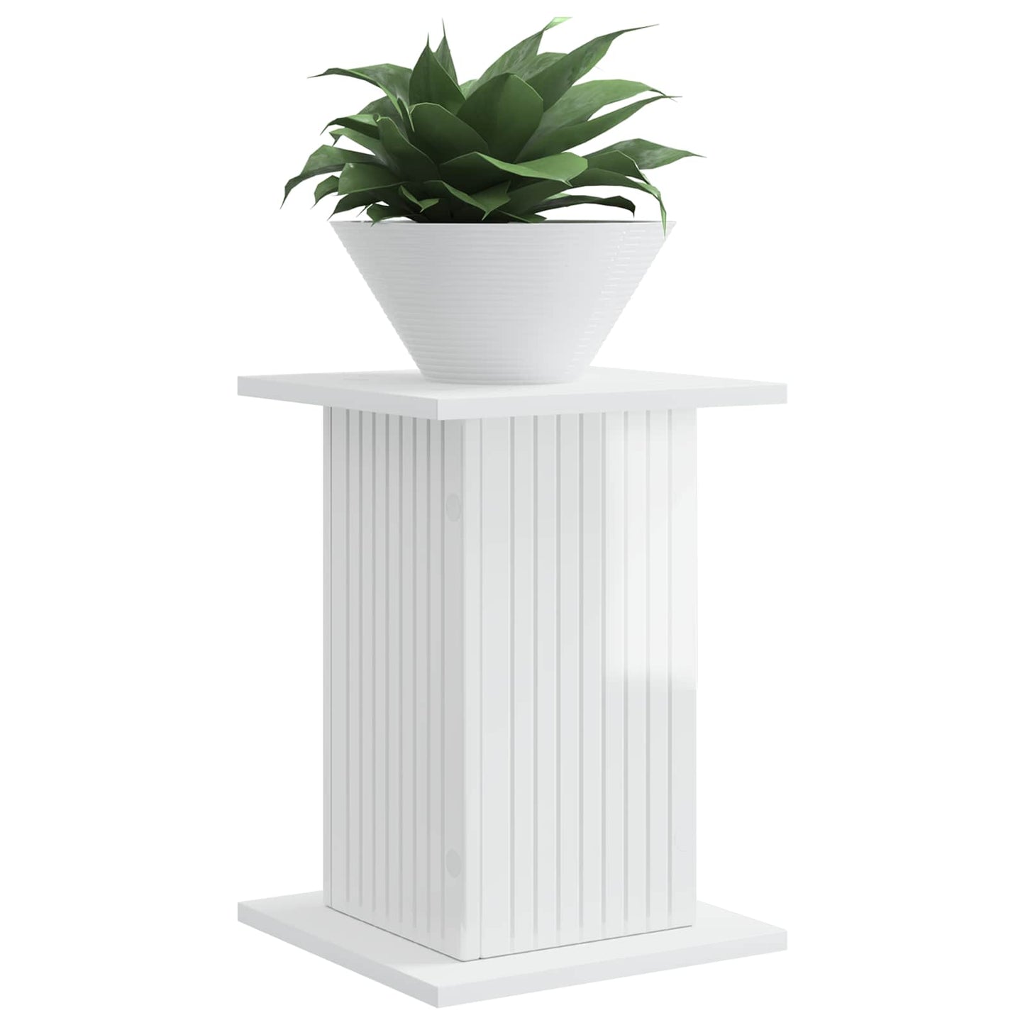 vidaXL Plant Stand 2 pcs High Gloss White 30.5 x 30 x 43 cm 3