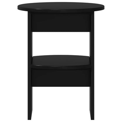 vidaXL Side Cabinet 2 pcs Black Ø40 x 50 cm Engineered Wood 6
