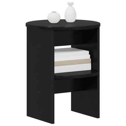 vidaXL Side Cabinet 2 pcs Black Ø40 x 50 cm Engineered Wood 3